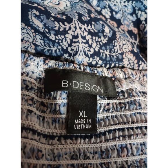 2 for 30 B Design Shirt Ladies Extra Large Blue Semi Sheer Sleeves - Picture 7 of 9